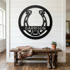 Horseshoe Monogram Personalized Indoor Outdoor Steel Wall Sign Art