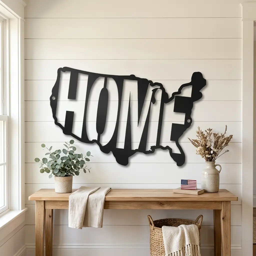 USA Home Indoor Outdoor Steel Wall Sign