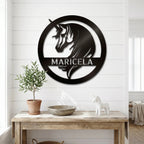 Custom Unicorn Name Metal Wall Art – Personalized Fantasy Sign – Girls Bedroom or Nursery Decor