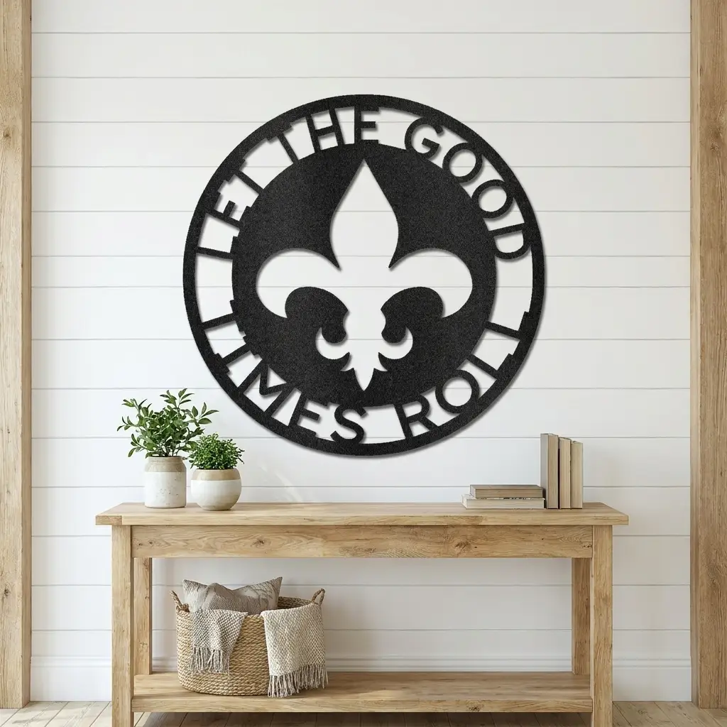 Personalized Fleur de Lis Metal Wall Art | Custom Family Name Sign | French Country Wall Decor | Made in USA