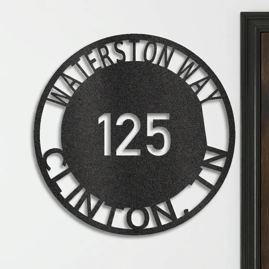 Personalized Address Sign, Custom House Number Sign, Outdoor Metal Address Plaque, Modern House Sign, Housewarming Gift