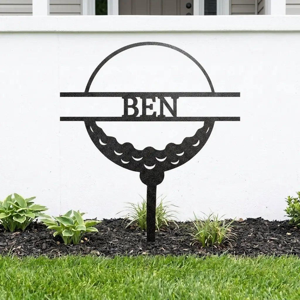 Personalized Golf Garden Stake – Custom Name Golf Tee Sign – Outdoor Yard Decor – Golfer Gift