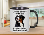 Life is Better with an Appenzeller Sennenhund – White Ceramic Mug for Dog Lovers