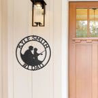 Father and Son Fishing Personalized Metal Wall Art Sign