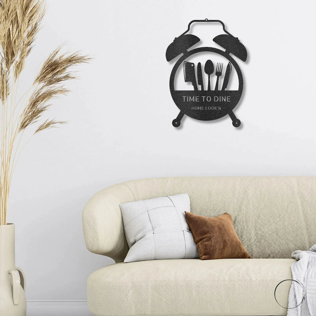 Food Time Kitchen Timer Custom Name Indoor Outdoor Steel Wall Sign