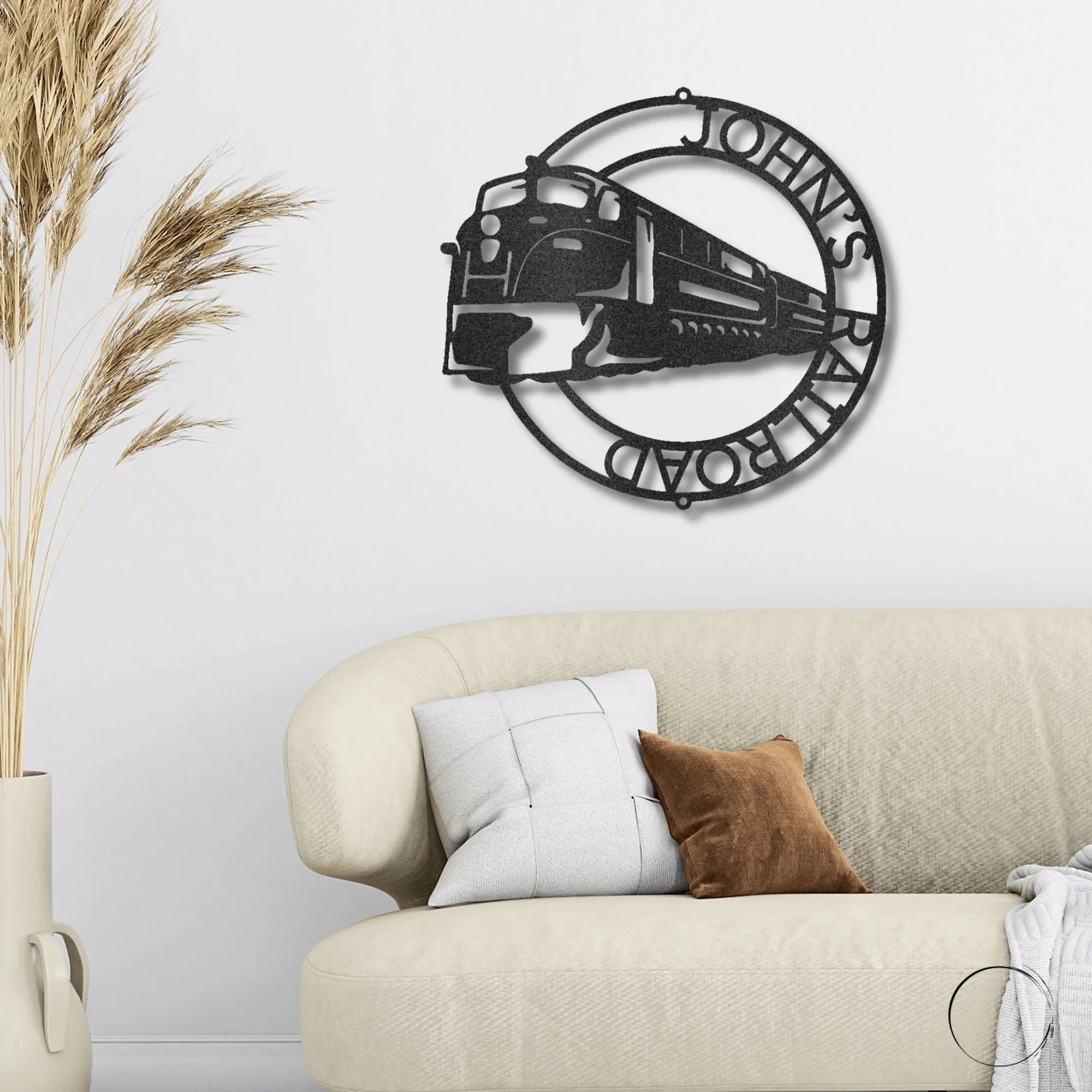 Train Ring Personalized Metal Art Steel Wall Sign