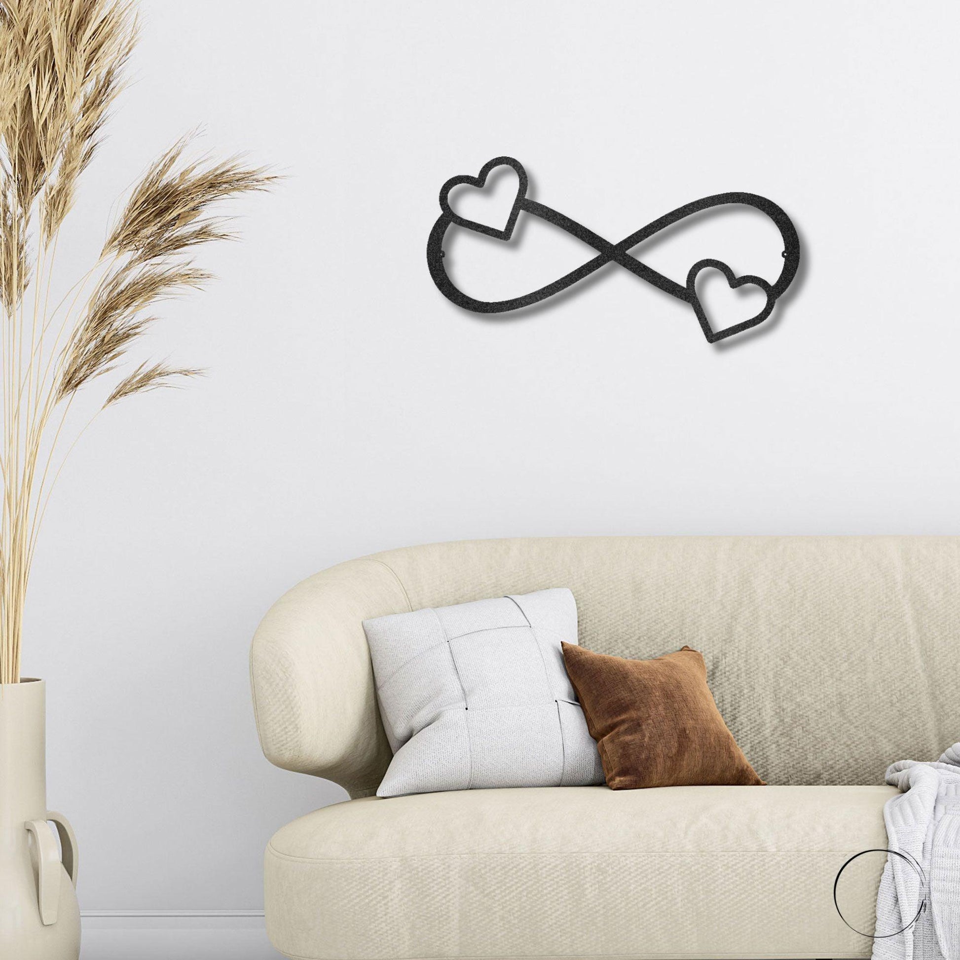 Double Heart Infinity Steel Wall Sign - Mallard Moon Gift Shop