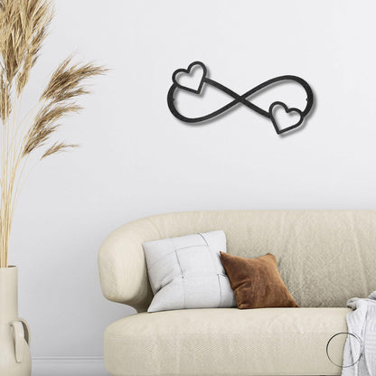 Double Heart Infinity Steel Wall Sign - Mallard Moon Gift Shop