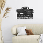 Classic Pickup Truck Custom Name Metal Wall Art