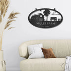 Farmstead Custom Name Monogram Indoor Outdoor Steel Wall Sign