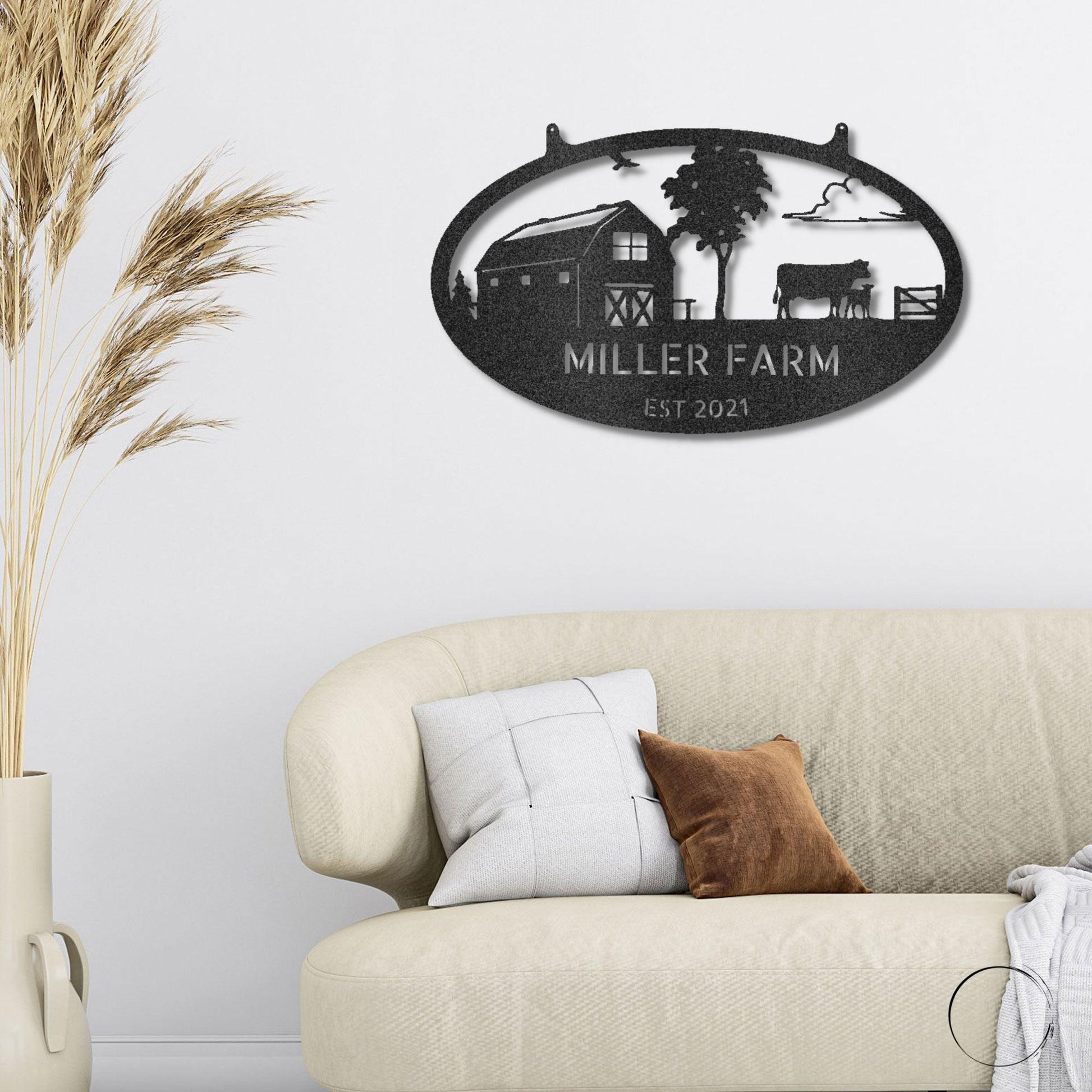Farmstead Custom Name Monogram Indoor Outdoor Steel Wall Sign - Mallard Moon Gift Shop
