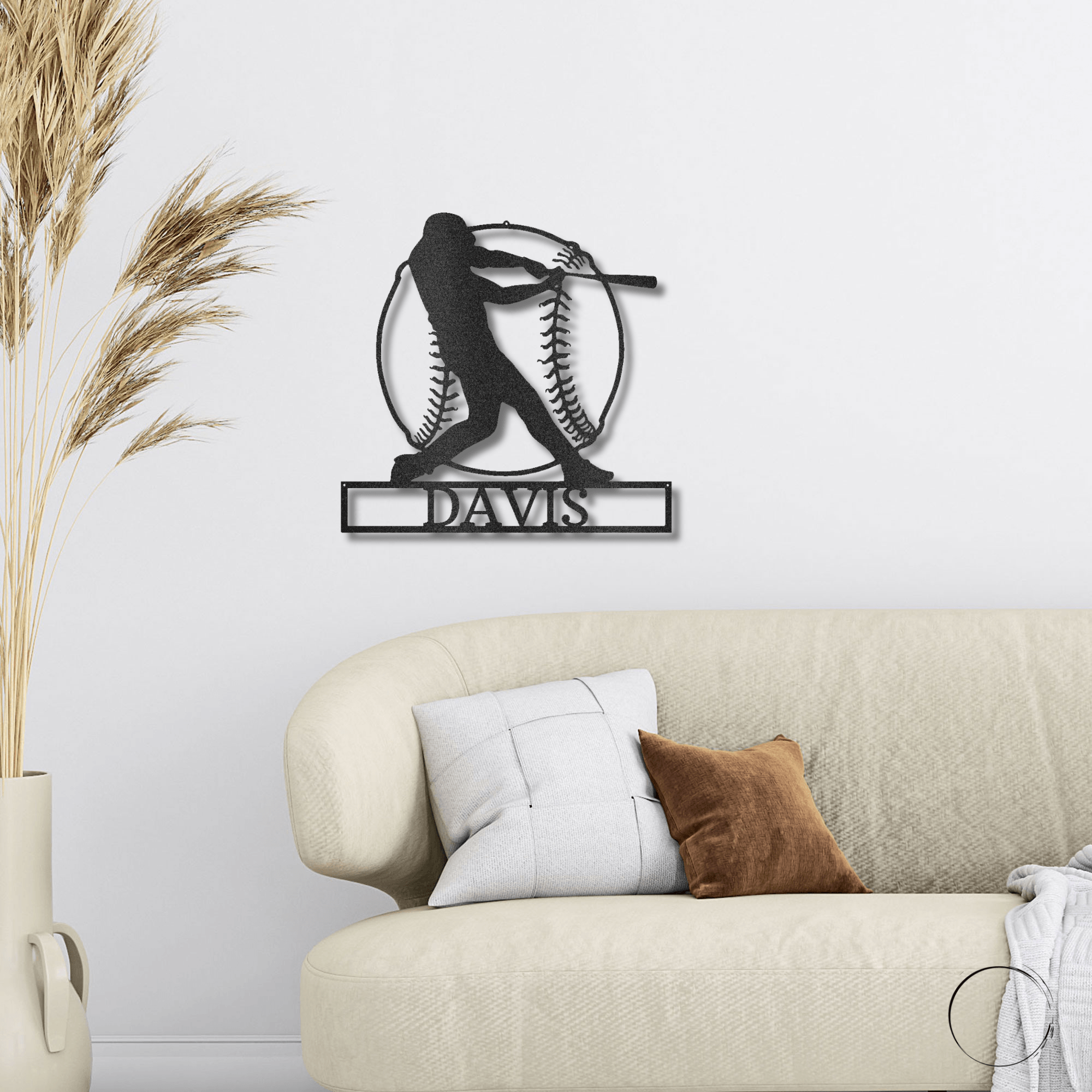 Baseball Batter Custom Name Metal Art Wall Sign - Mallard Moon Gift Shop