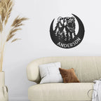 Roaring Bear Custom Name Indoor Outdoor Steel Wall Sign