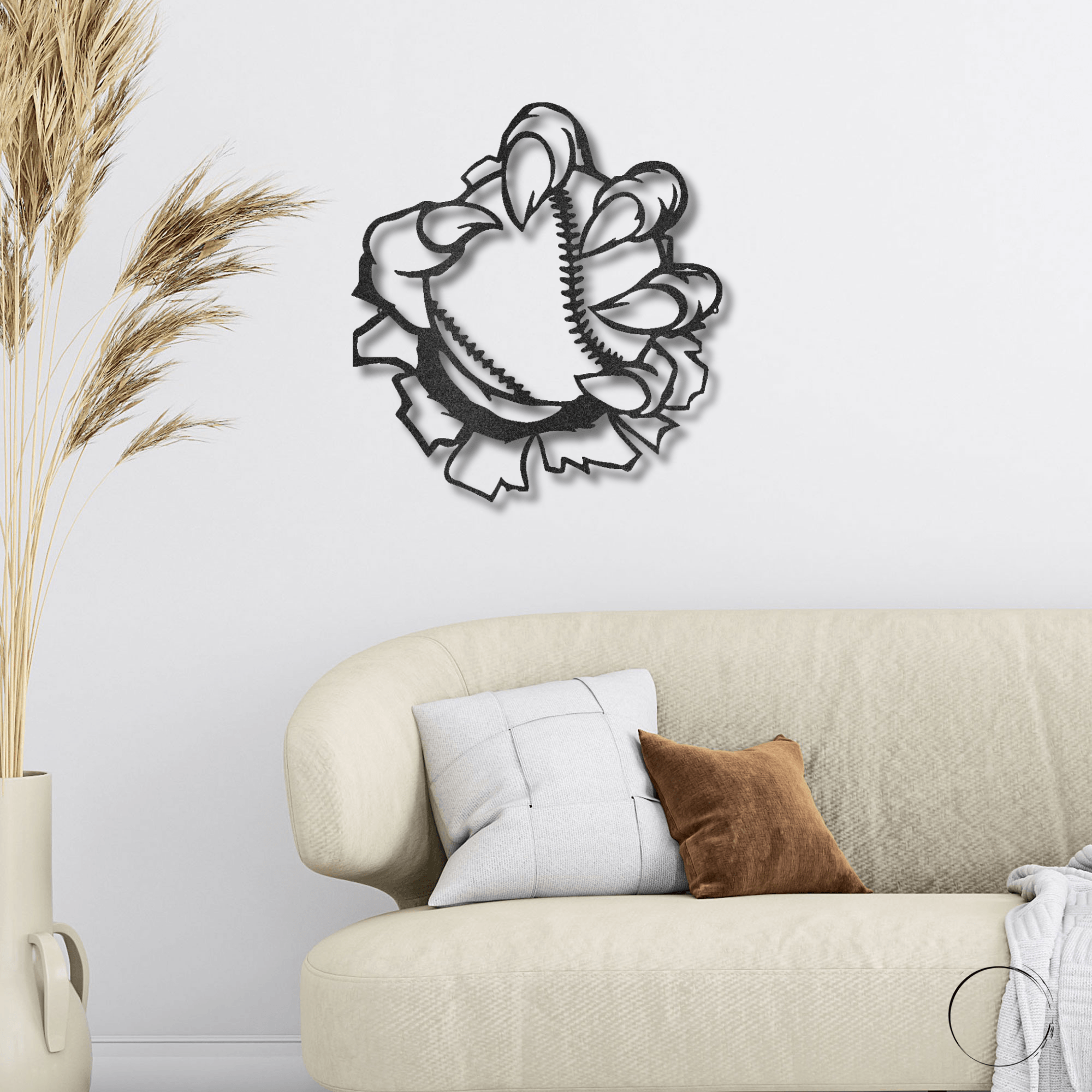 Baseball Monster Claw Metal Art Wall Sign - Mallard Moon Gift Shop