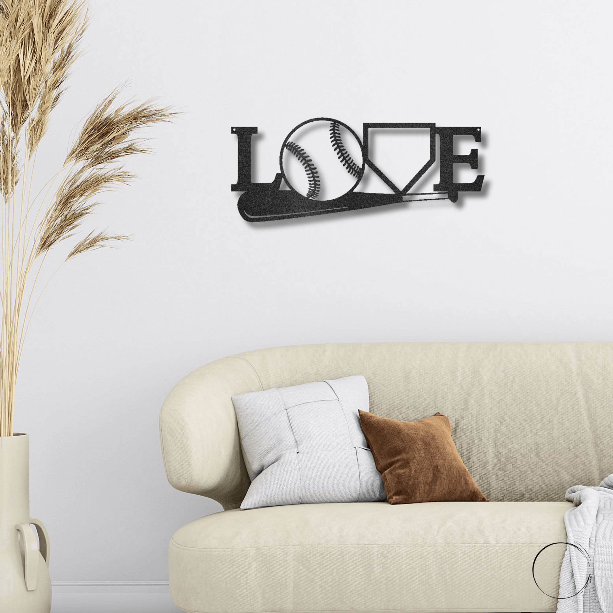 Baseball Love the Game Metal Art Wall Sign - Mallard Moon Gift Shop