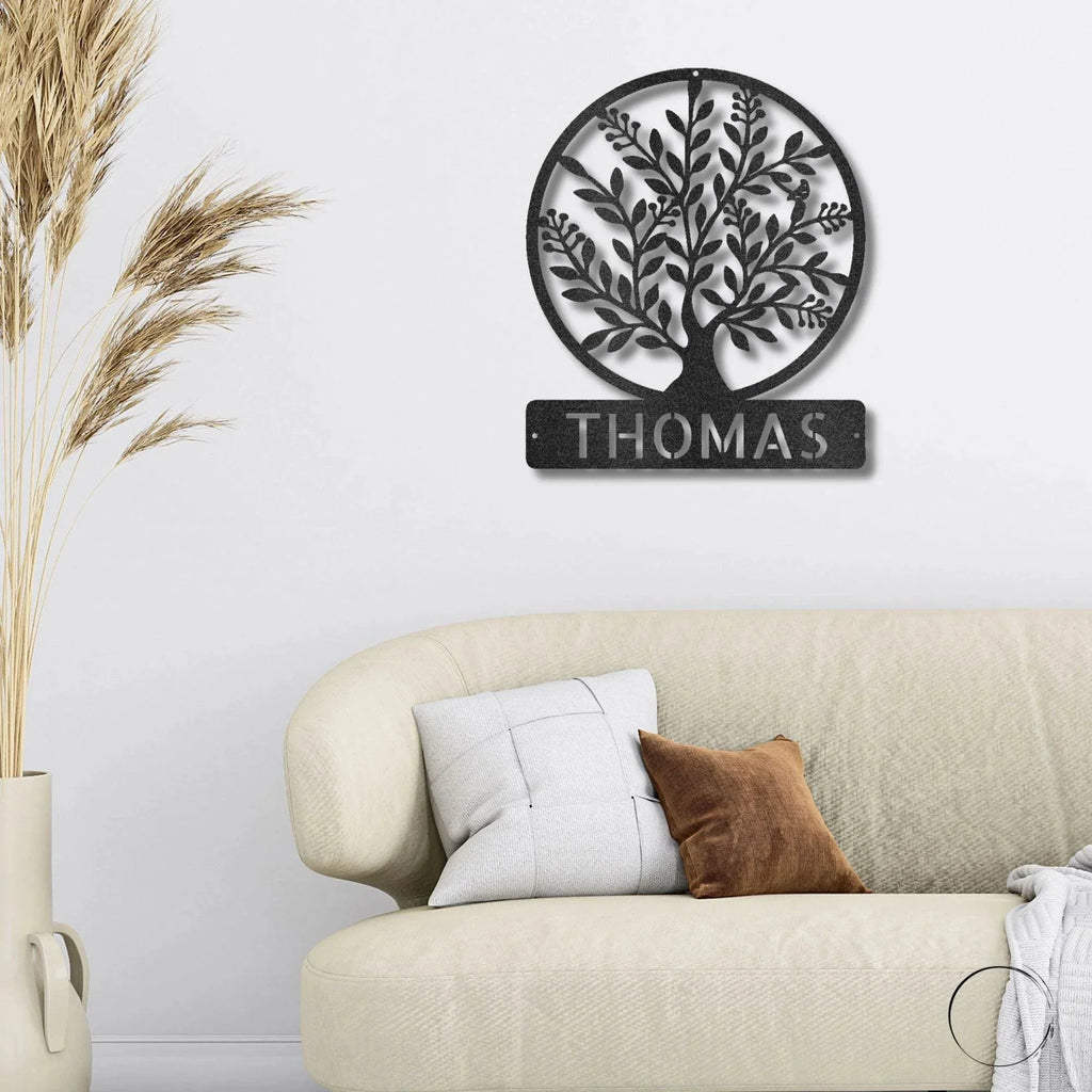 Personalized Tree of Life Metal Wall Sign: Celebrate Your Roots
