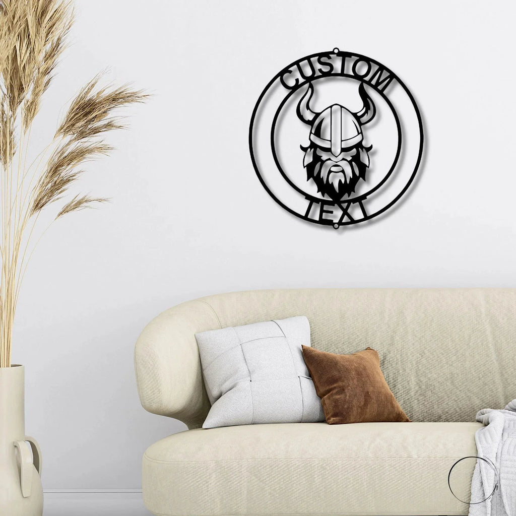 Forge Your Legacy: Personalized Viking Metal Art Wall Signs