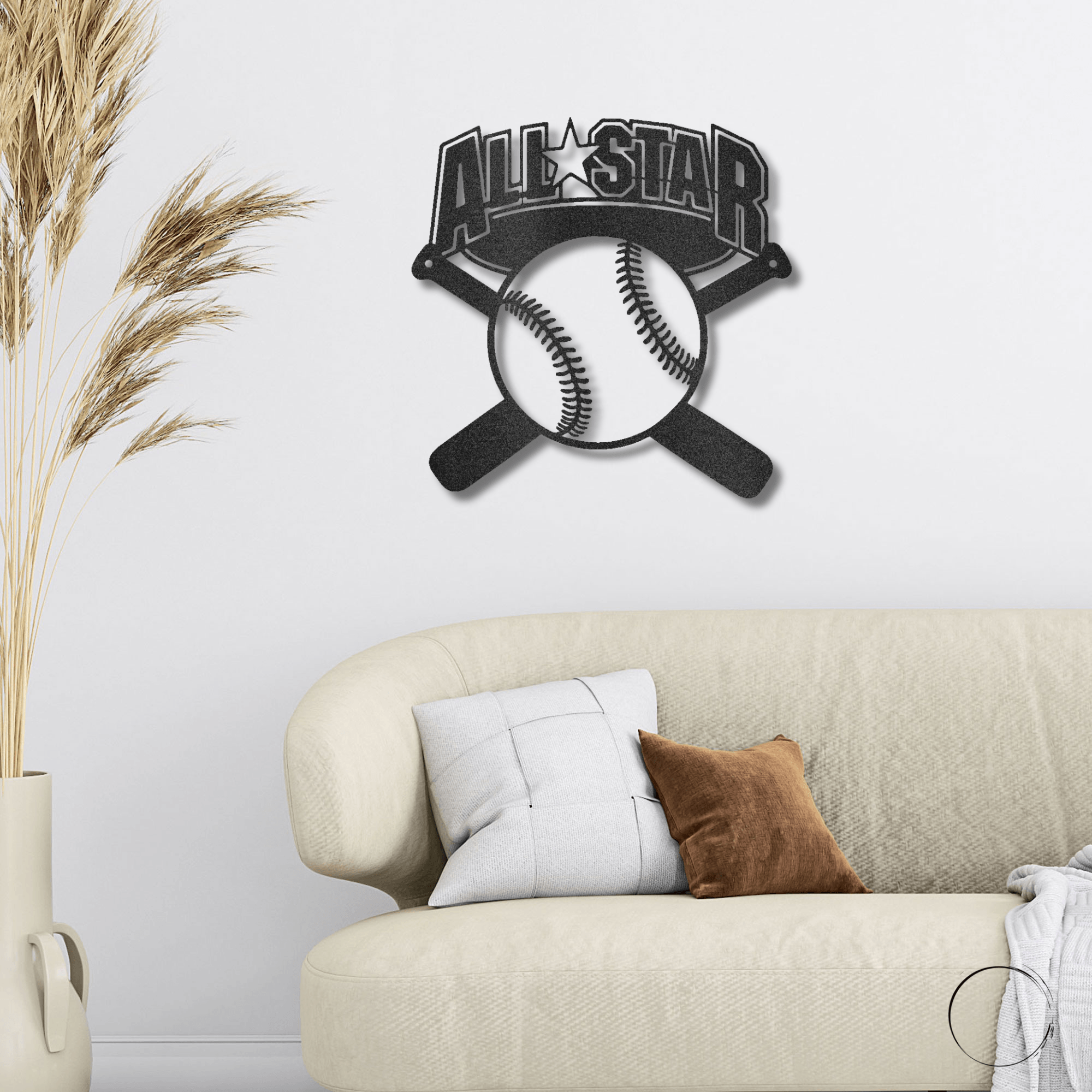Baseball All Star Metal Art Wall Sign - Mallard Moon Gift Shop