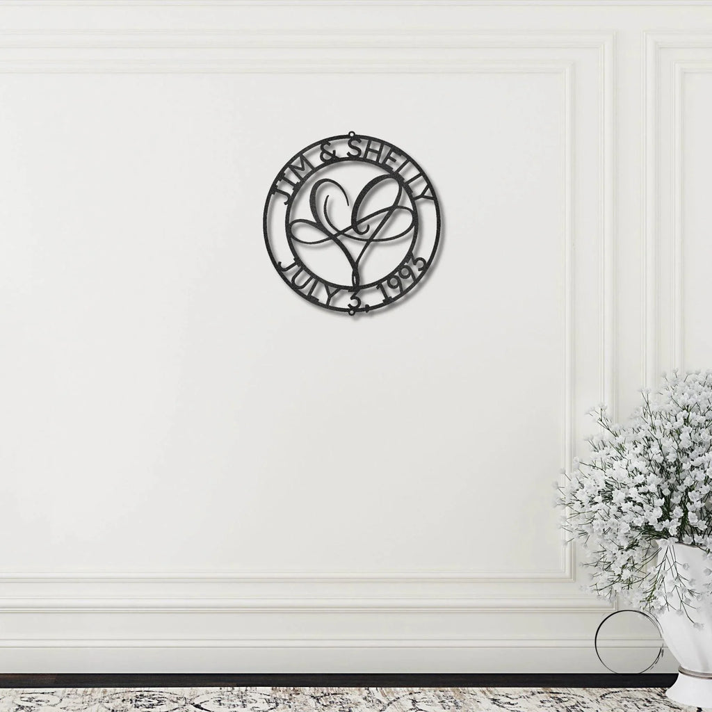 Infinite Love Personalized Name Steel Wall Sign Valentine Anniversary Birthday Gift