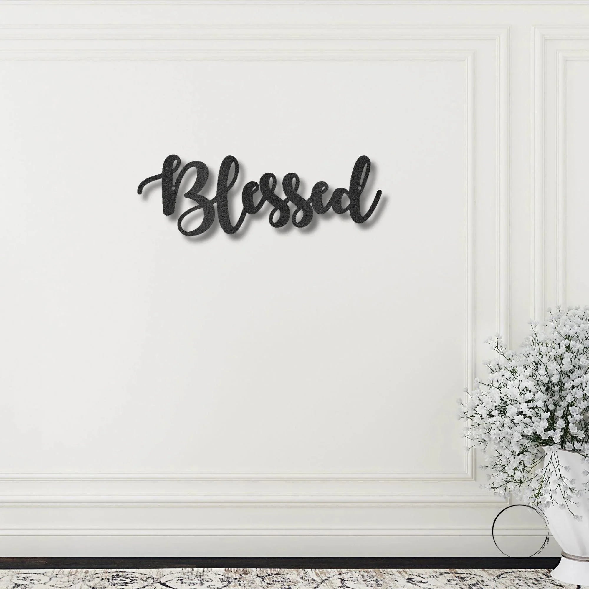 Blessed Word Script Indoor Outdoor Steel Walll Sign