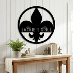 Personalized Fleur de Lis Metal Wall Art | Custom Name Metal Sign | French Country Decor | Family Name Sign | Made in USA