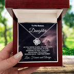 To My Badass Daughter - The Storm - Love Knot Necklace with Message Card