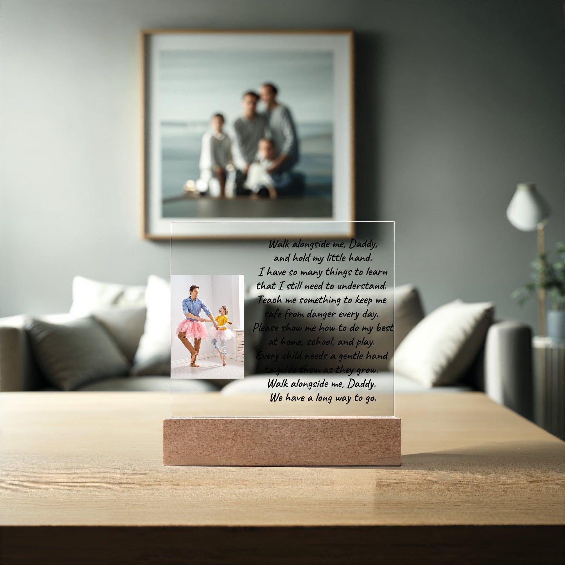 Custom Photo Upload Acrylic Plaque Walk With Me Daddy - Mallard Moon Gift Shop