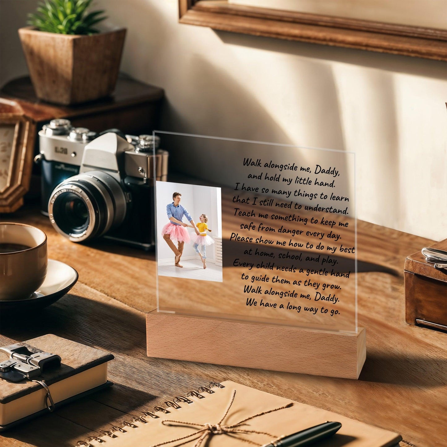 Custom Photo Upload Acrylic Plaque Walk With Me Daddy - Mallard Moon Gift Shop