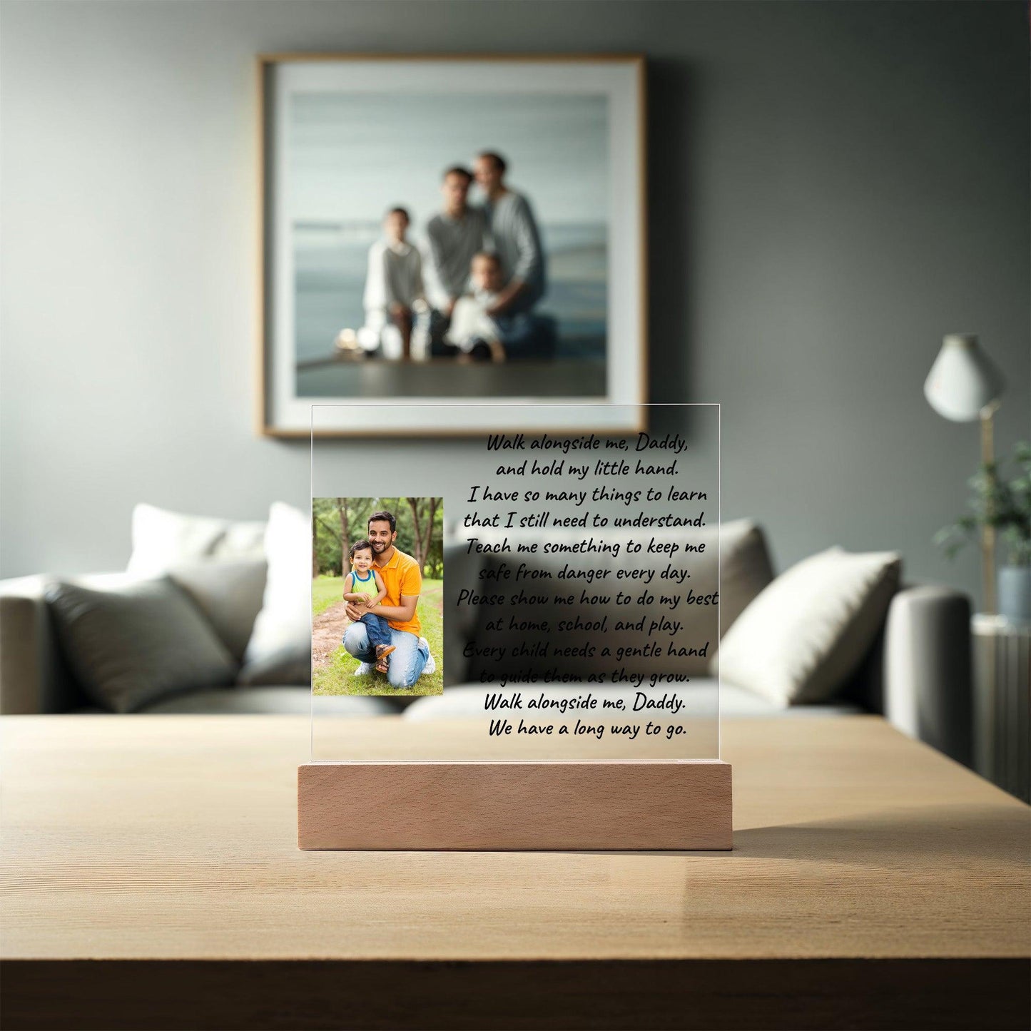 Custom Photo Upload Acrylic Plaque Walk With Me Daddy - Mallard Moon Gift Shop