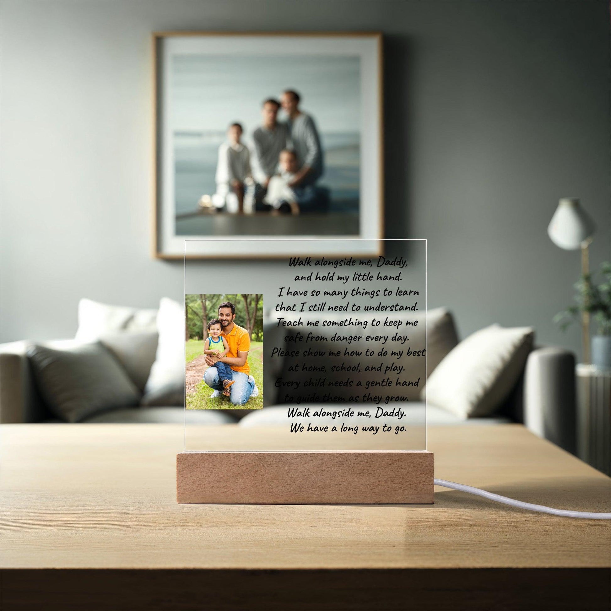 Custom Photo Upload Acrylic Plaque Walk With Me Daddy - Mallard Moon Gift Shop
