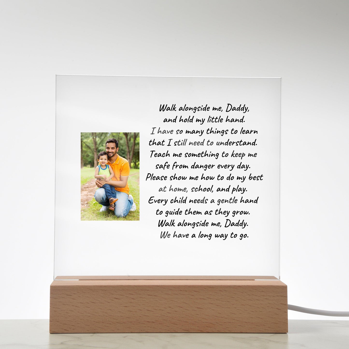 Custom Photo Upload Acrylic Plaque Walk With Me Daddy - Mallard Moon Gift Shop