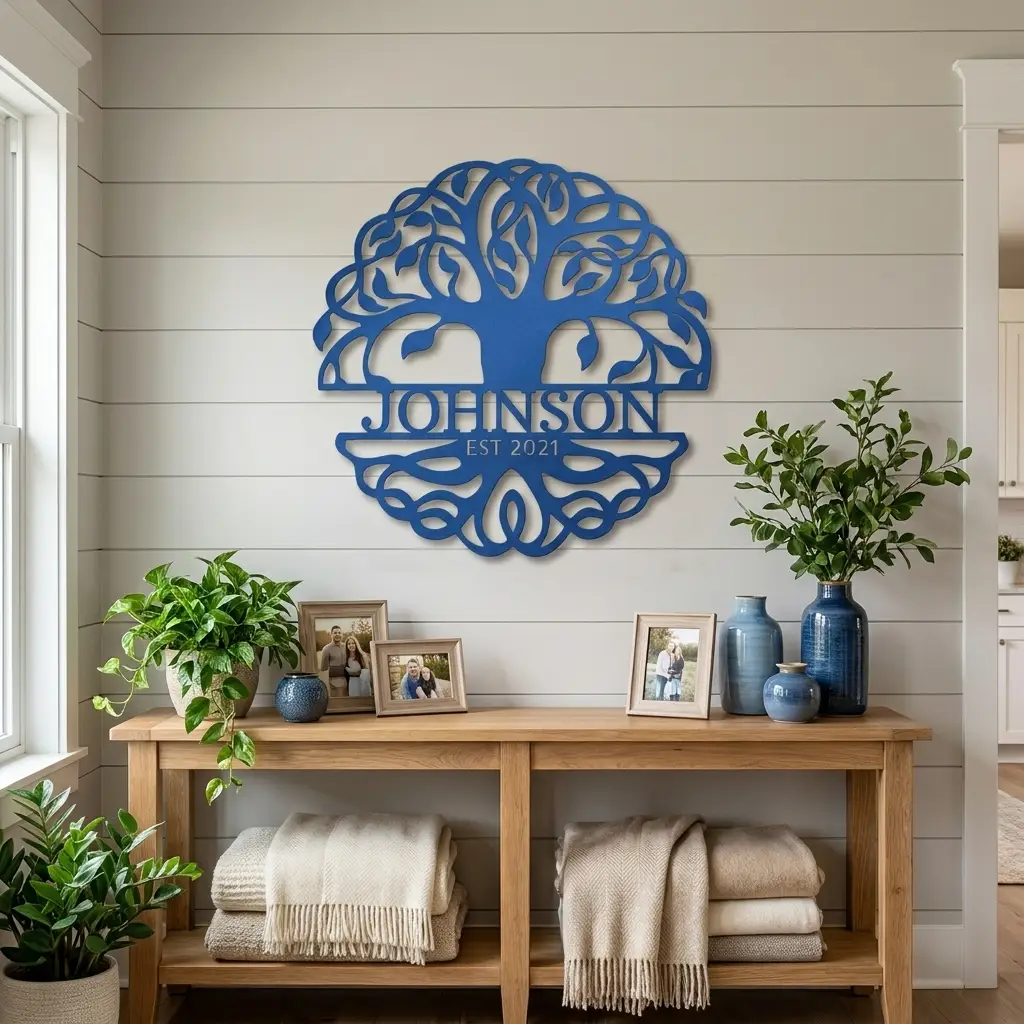 Personalized Tree of Life Metal Wall Art | Custom Family Name & Established Date Sign