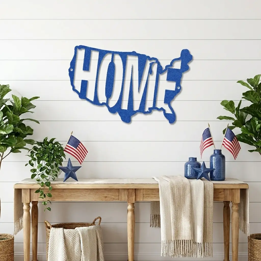 USA Home Indoor Outdoor Steel Wall Sign