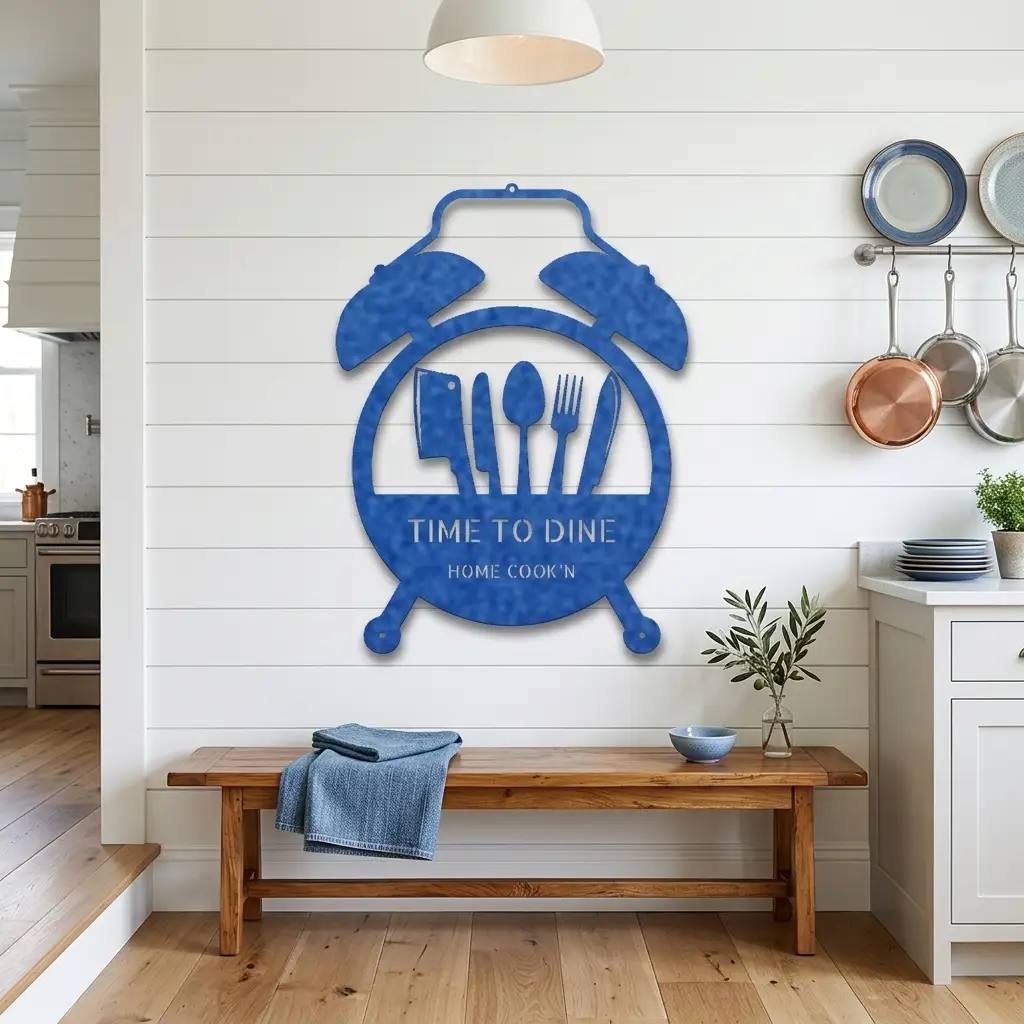 Food Time Kitchen Timer Custom Name Indoor Outdoor Steel Wall Sign