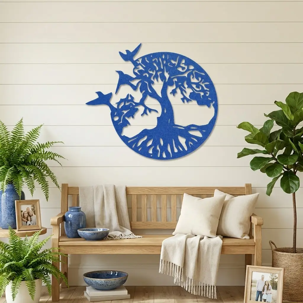 Tree of Life with Birds Metal Wall Art | Nature Inspired Steel Wall Decor | Rustic Tree Silhouette | Made in USA