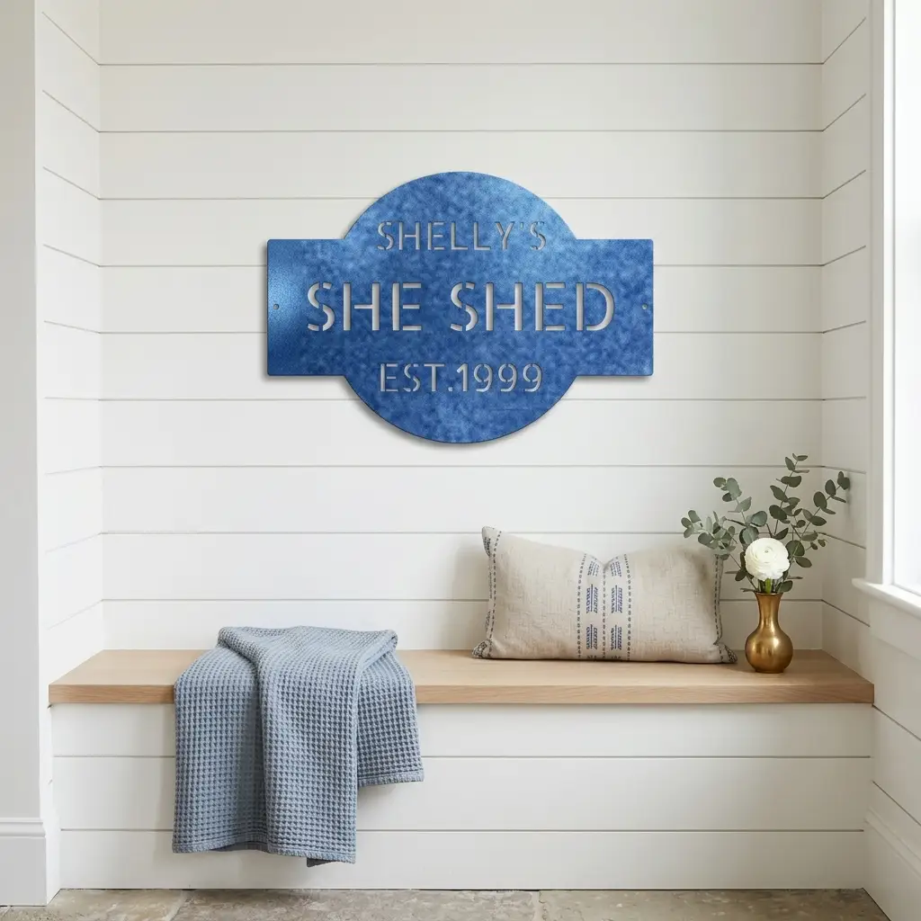 Personalized 3 Line Metal Wall Sign, Custom Name & Phrase Wall Art, Family Home Garage She Shed Man Cave Sign, Custom Metal Decor, Personalized Housewarming Gift