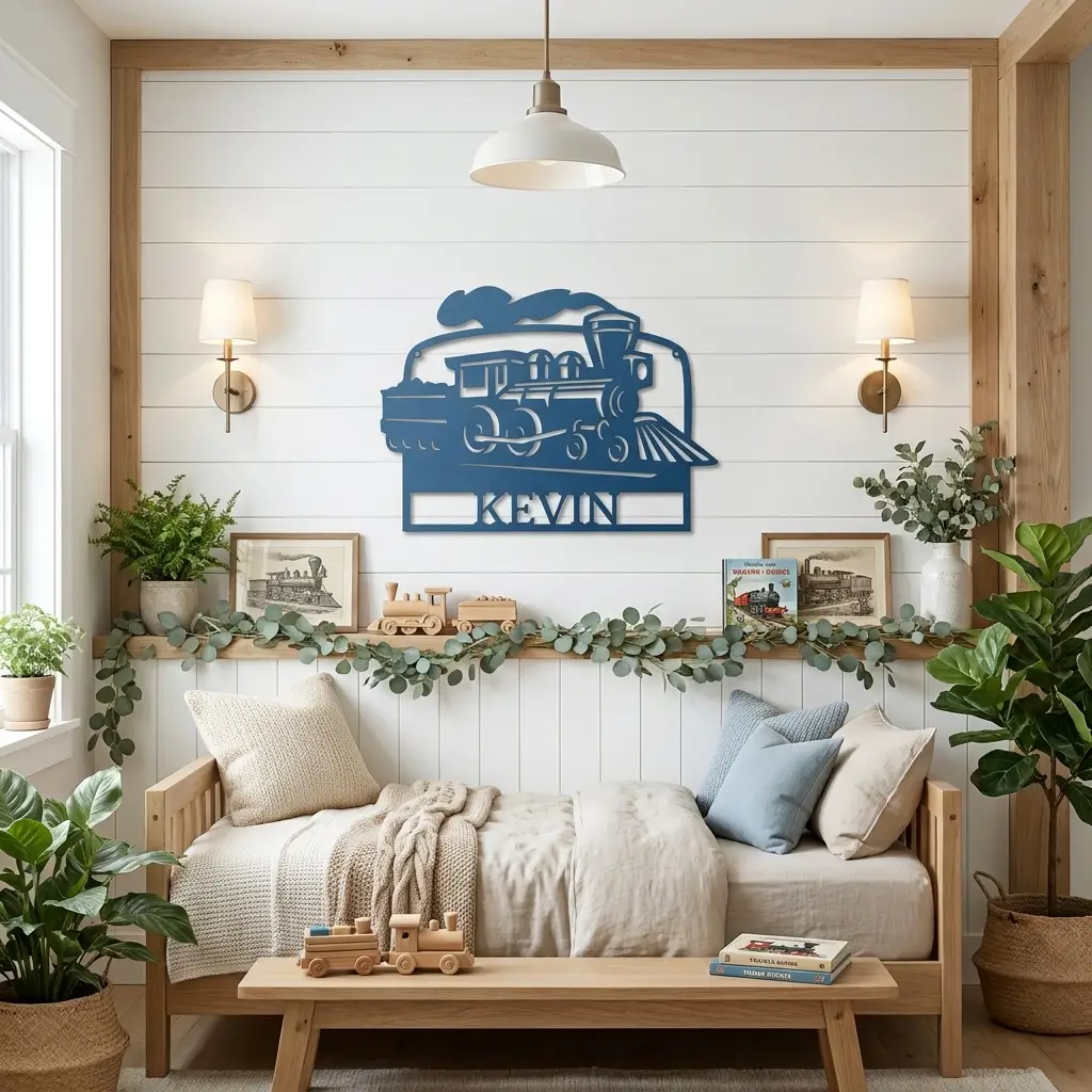 Personalized Coal Train Metal Wall Art | Custom Family Name or Address Train Sign | Steam Locomotive Steel Decor | Made in USA