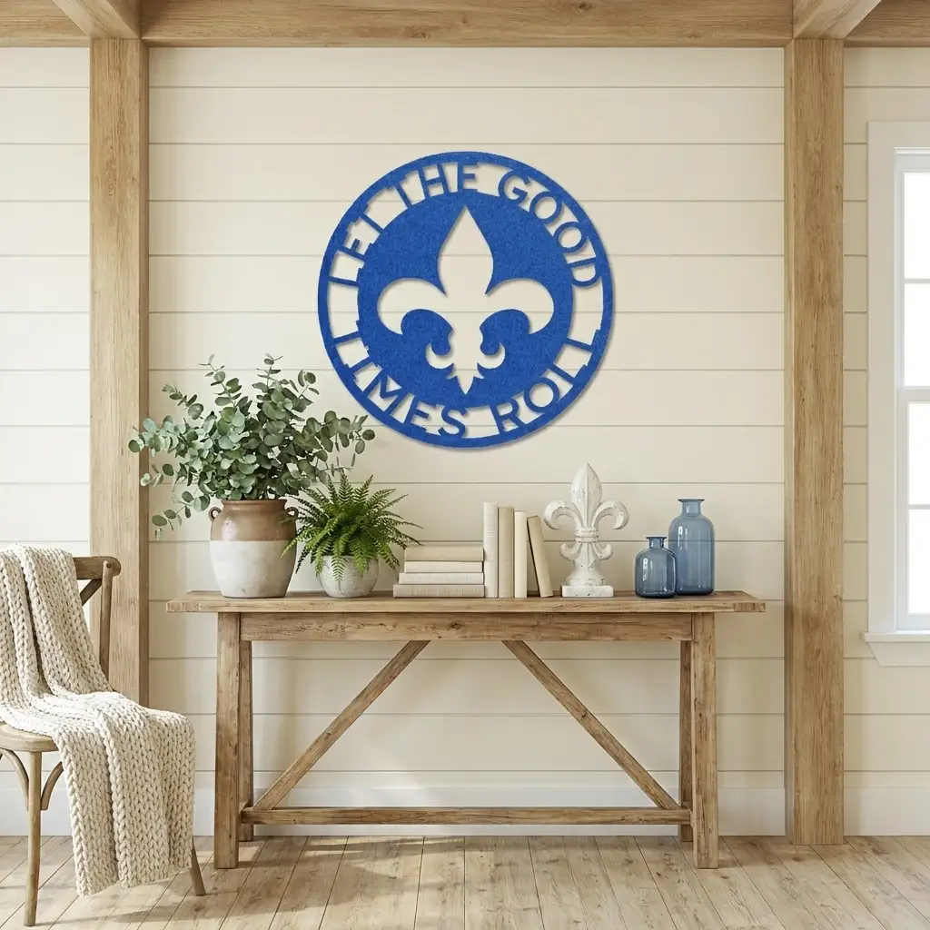 Personalized Fleur de Lis Metal Wall Art | Custom Family Name Sign | French Country Wall Decor | Made in USA