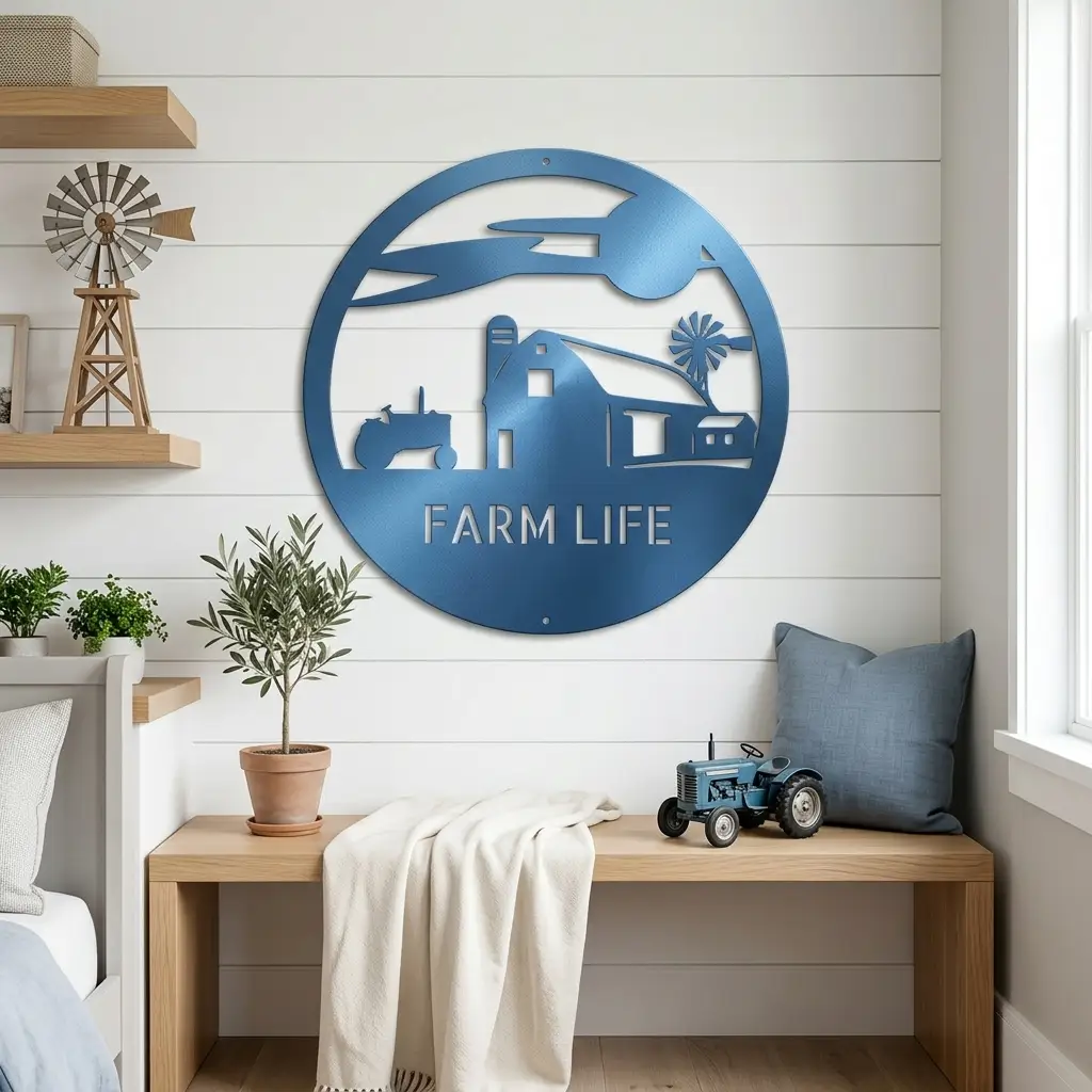 Personalized Farm Life Metal Sign – Custom Farm Name Sign – Rustic Farmhouse Wall Decor – Barn & Ranch Metal Art