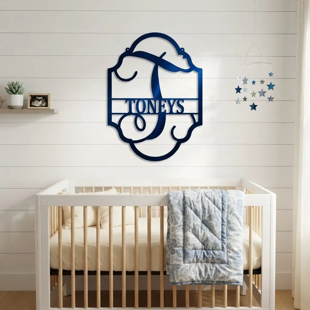 Elegant Personalized Monogram Metal Wall Art – Custom Initial and Family Name Sign – Decorative Steel Wall Decor – Wedding & Housewarming Gift