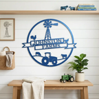Personalized Tractor & Windmill Farm Metal Sign | Custom Farm Name Wall Art | Rustic Barn & Ranch Decor | Country Farmhouse Steel Sign | Made in USA