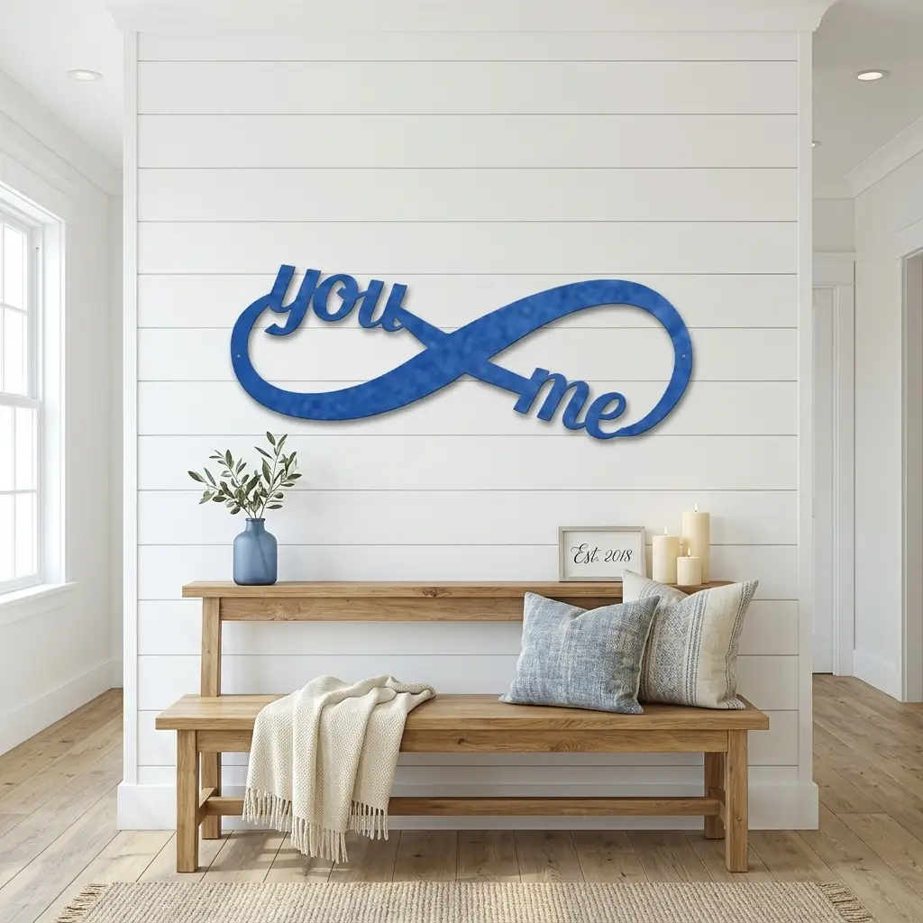 You & Me Infinity Metal Wall Art | Romantic Couple Sign | Wedding, Anniversary & Engagement Gift | Valentine’s Day Decor