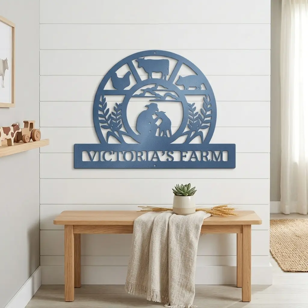 Personalized Farm Metal Wall Art – Custom Family Farm Sign – Ranch Decor – Barn Wall Art – Livestock Sign – Gift for Farmers