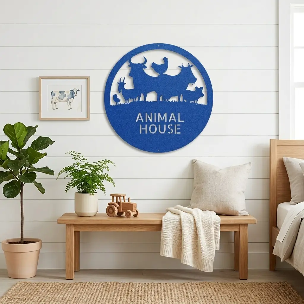 Personalized Farm Animal Metal Sign | Custom Barnyard Wall Decor | Farmhouse Animal Name Sign | Rustic Livestock Metal Art | Homestead Gift | Made in USA