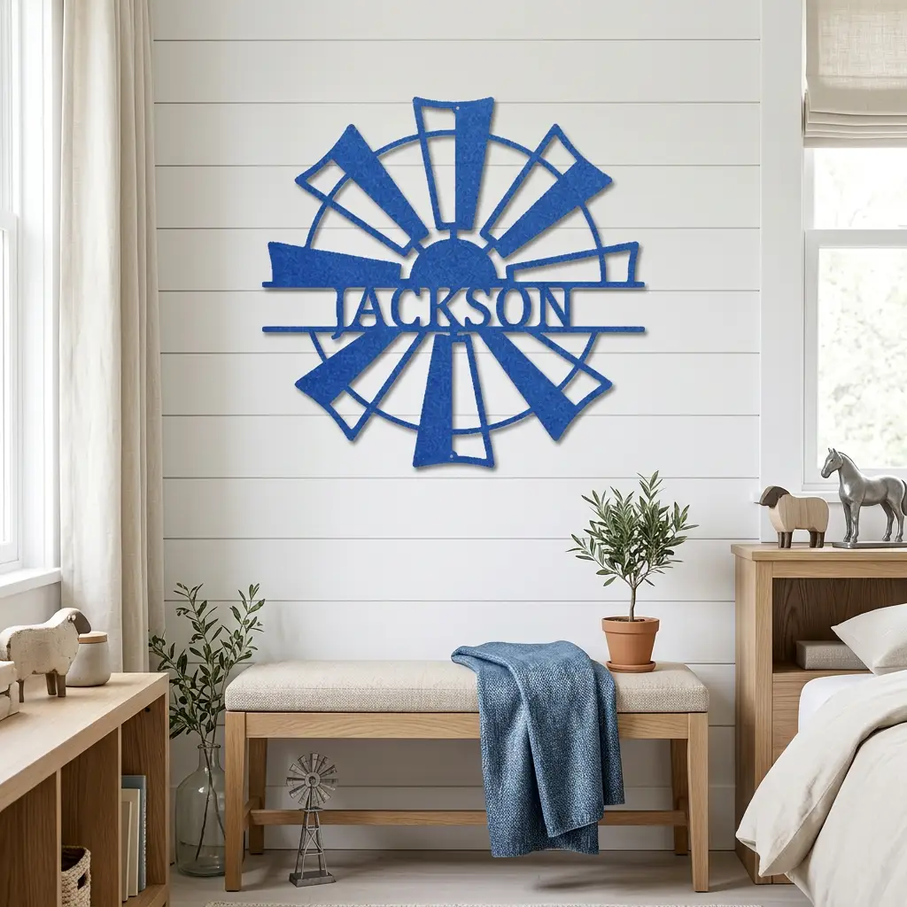 Windmill Cutom Metal Art Rustic Farmhouse