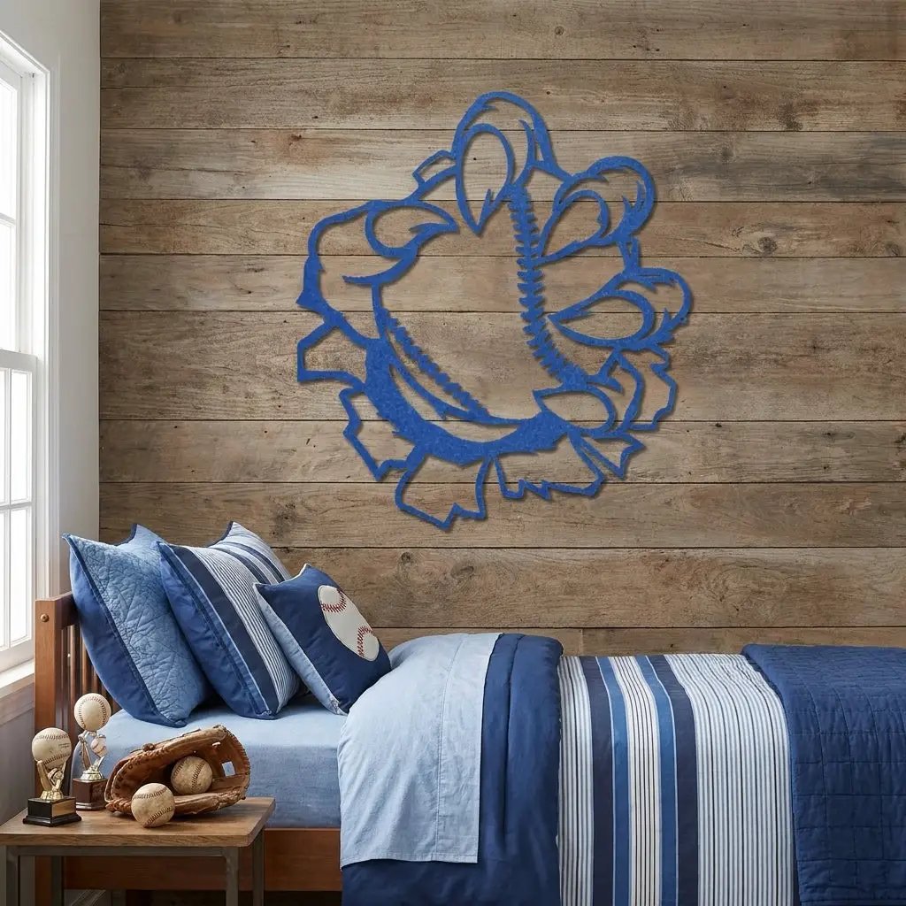 Baseball Monster Claw Metal Art Wall Sign