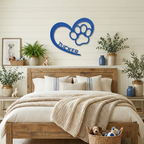 Personalized Puppy Love Metal Wall Art – Custom Dog Paw Heart Sign – Pet Name Metal Decor – Dog Lover Gift – Indoor Outdoor Steel Sign