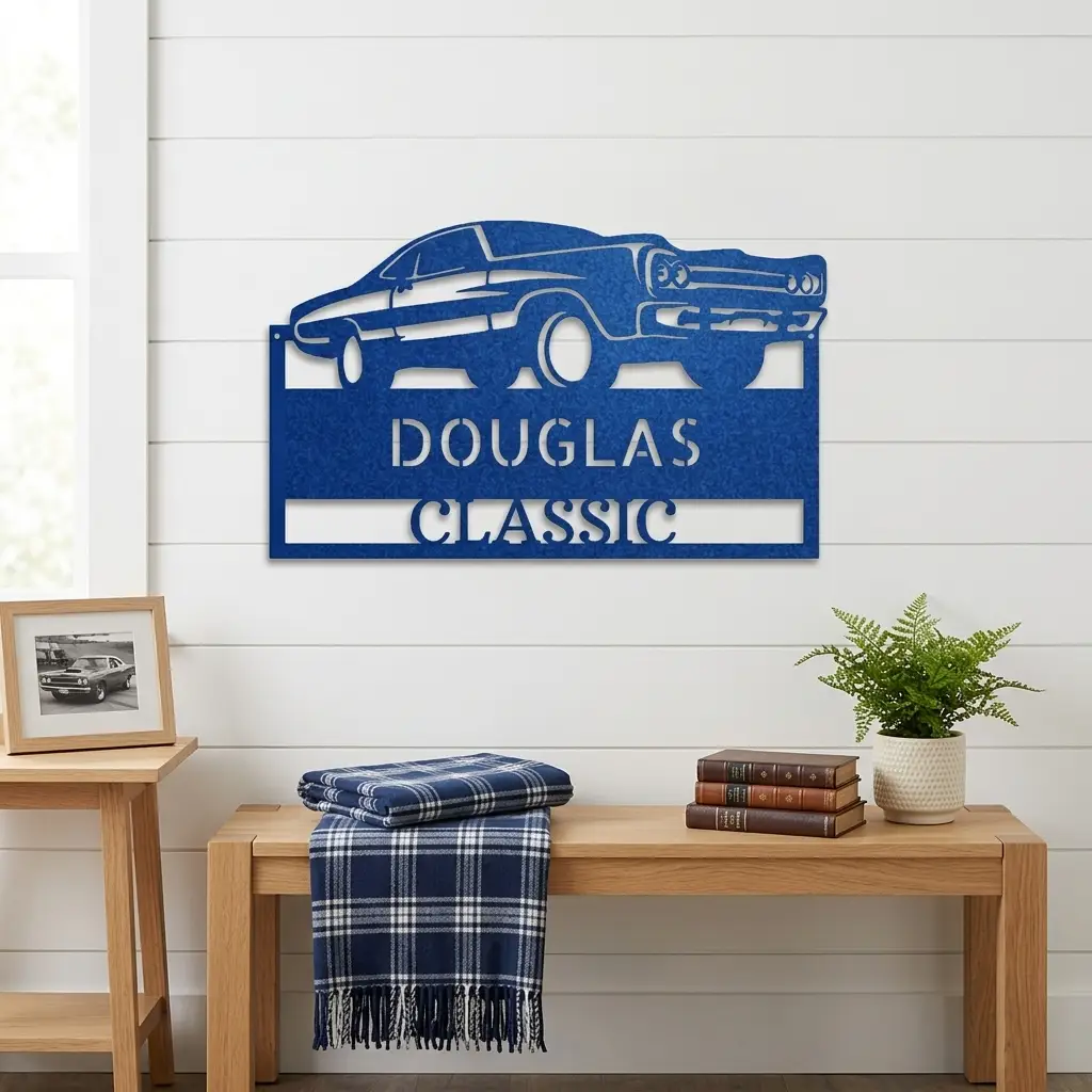 Classic Muscle Car Personalized Metal Wall Art | Custom Garage Sign | Man Cave Decor | Vintage Muscle Car Metal Sign | Personalized Auto Enthusiast Gift | Custom Name Wall Art