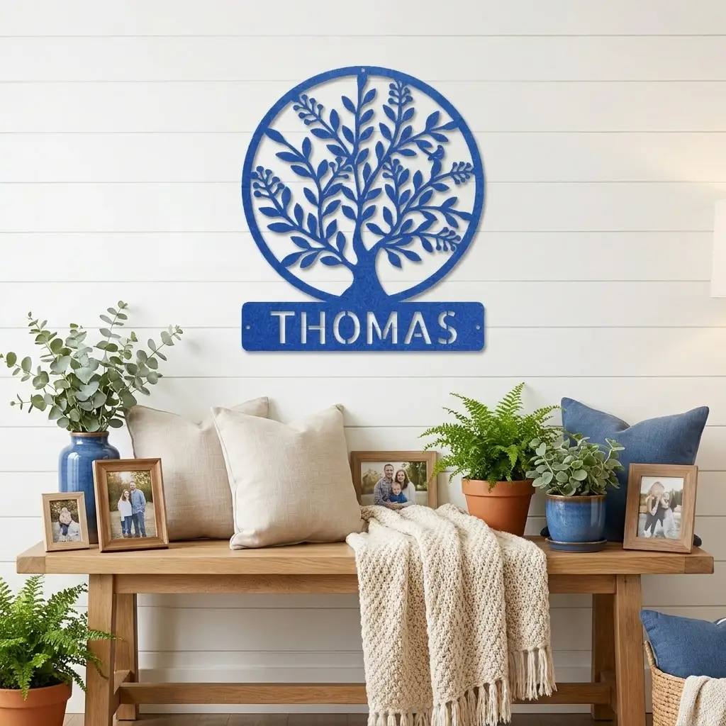 Personalized Tree of Life Metal Wall Sign: Celebrate Your Roots