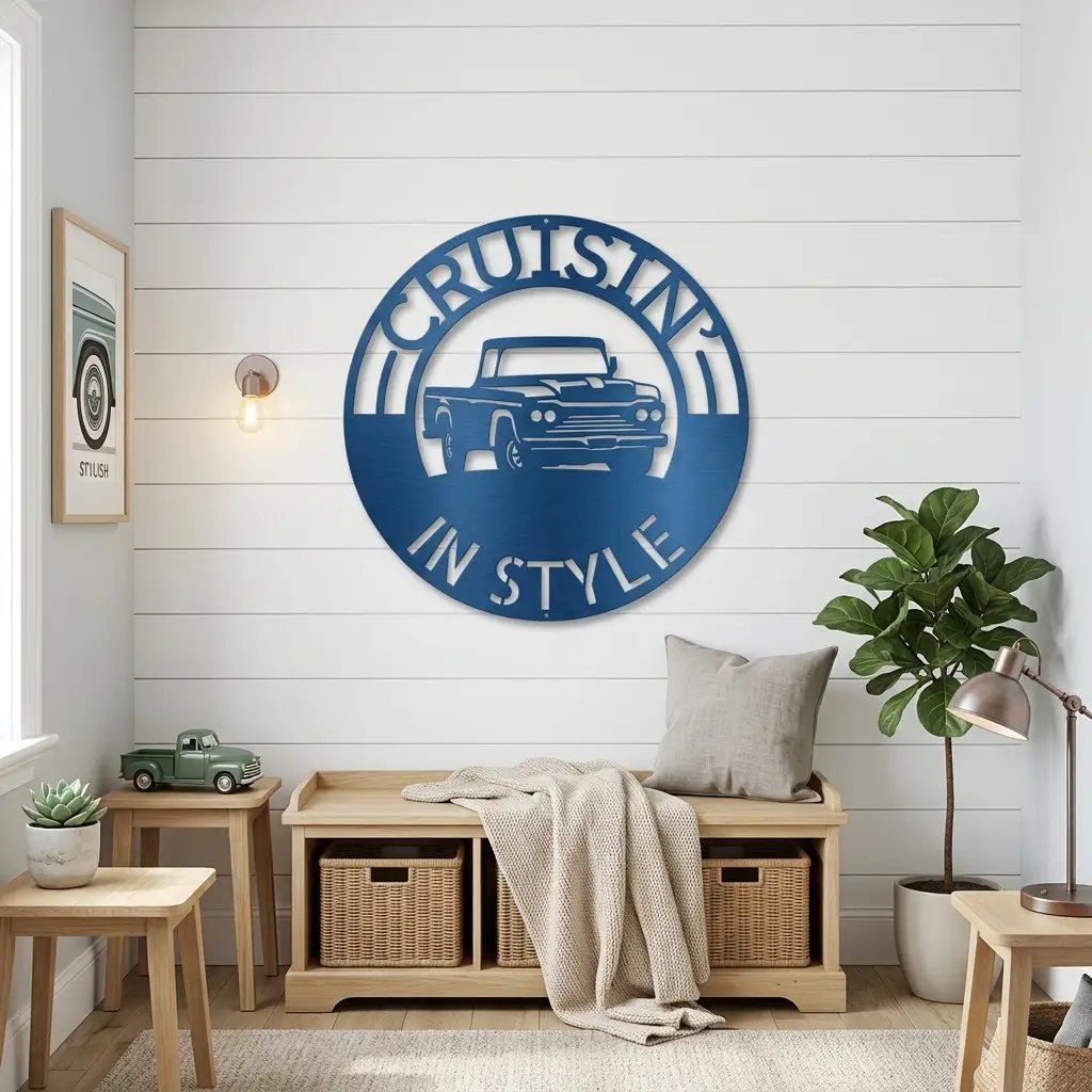 Classic Pickup Truck Personalized Indoor Outdoor Steel Sign Wall Sign